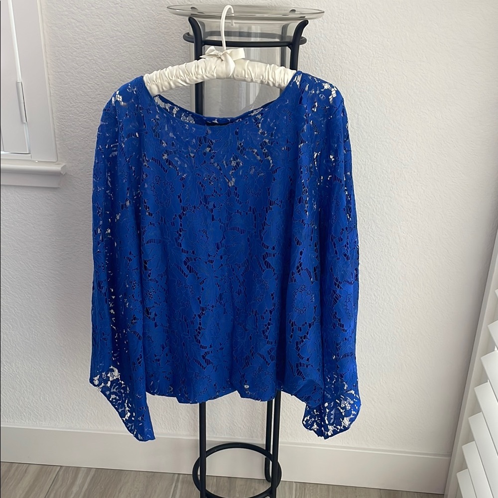 Women’s Alfani Royal Blue Lace Women's Blouse